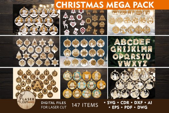 Download 147 CHRISTMAS ORNAMENTS MEGA PACK - Ornaments Collection