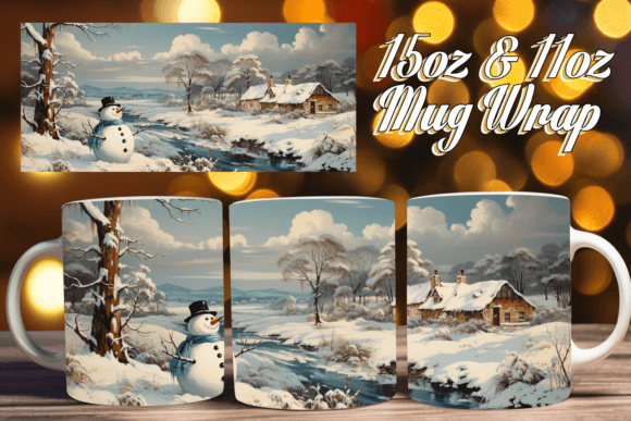 Download Magical Winter Mugs: Mug Wrap 15oz - Premium Bundle