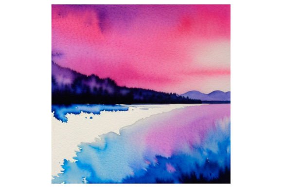 Download Watercolor Painting Mountain Landscape - Watercolor painting Collection