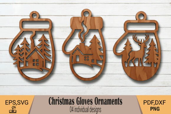 Download Christmas Gloves Ornaments Laser Cut SVG - Ornaments Collection